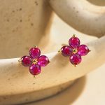 color: Red stone +18K gold pair (including earplugs)