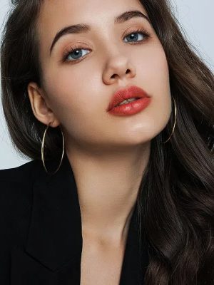 S925 Sterling Silver Plated 14K Gold Classic Ring Hoop Earrings Retro Exaggerated Fashion Large Ear Ring Earrings