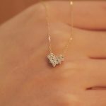 S925 Sterling Silver Plated 14K Gold Four-leaf Clover Necklace Women's Design Pendant One Two-wear Diamond Clavicle Chain Ouni Na