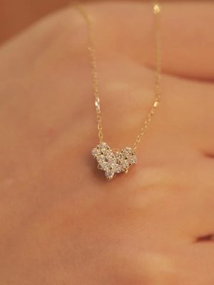 S925 Sterling Silver Plated 14K Gold Four-leaf Clover Necklace Women's Design Pendant One Two-wear Diamond Clavicle Chain Ouni Na