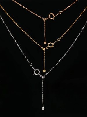 S925 Sterling Silver Plated 16K Gold Universal Pin Car Flower Chain Women's Adjustable Anti-loss Thread Bead Lulutong Clavicle