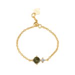 color: August [Middle Olive Green Zirconium]] / size: white gold