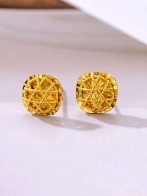 S925 Sterling Silver Flash Winding Small Square Sugar Earrings Women's Car Flower Pieces Craft Light Luxury Exquisite Fashion Earrings