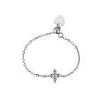 color: White Gold-White Stone / size: Opening adjustable
