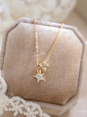 S925 Sterling Silver Star Necklace Women's Trendy Personalized Five-pointed Star Clavicle Chain Design Commuter High-grade Jewelry