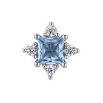 color: Four Mangxing Sugar Earrings [Blue Zirconium]/Single
