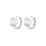 color: Silver brushed disc earrings