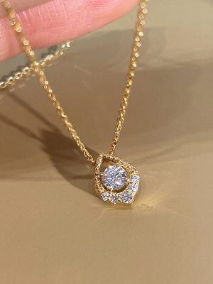 Star Tears 925 Sterling Silver Plated 18K Gold Zircon Necklace Drop Diamond Pendant Collarbone Chain Light Luxury Design