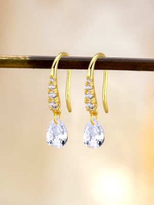 S925 Sterling Silver Water Drop Zircon Tassel Ear Hook Yuedong Flash Exquisite Simple Elegant High-grade All-match Earrings for Women