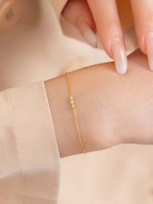 S925 Sterling Silver Japanese Style Light Luxury Three Mini Small Diamond Bracelet Women's Light Luxury Stacked Wear Super Fairy Rows of Diamond Extremely Fine Bracelet