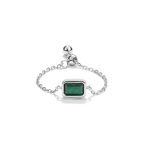 color: White gold-emerald / size: Push-pull adjustable