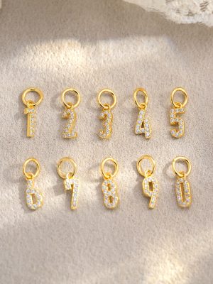 925 Sterling Silver Fashion Mini Zircon Digital Diamond Pendant DIY Jewelry Accessories Micro-inlay New All-match Necklace Women