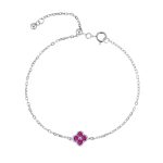 color: Four-leaf clover bracelet-red diamond / Style: white gold