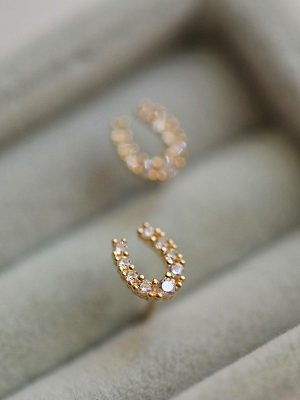 S925 Sterling Silver Plated 14K Gold Lucky Little Horseshoe U-shaped Earrings Women's Fashion Elegant All-match Earrings Small Fresh Ins