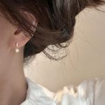 925 Sterling Silver Plated 18K Gold Full Diamond Earrings Design Edition Advanced Mini Diamond Elegant Earrings for Women