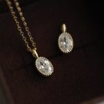 925 Sterling Silver Plated 18K Gold Mermaid Tears High Color Value Pigeon Egg Micro-inlay Exquisite Design Oval Pendant Necklace