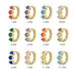 color: GOLD / Style: January (Medium Pomegranate Zirconium)