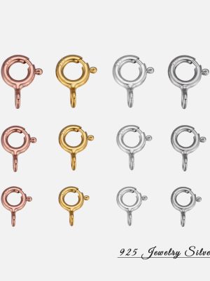 S925 sterling silver spring buckle handmade DIY jewelry accessories buckle bracelet necklace connection closing open buckle wholesale