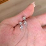 "Smart Kite" S925 Sterling Silver Flash Diamond Zircon Earrings Korean Style Simple Cool Elegant Earrings for Women