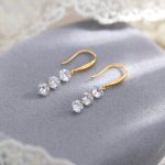 color: Ear hook [three zircon]] / Style: GOLD