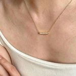 Simple one-character horizontal row diamond necklace women's S925 sterling silver plated 18K gold exquisite commuter all-match clavicle chain ins style