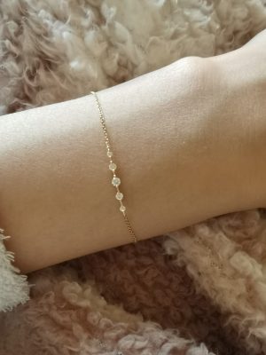 S925 Sterling Silver Gold Plated Diamond Bracelet Women's Design Simple Exquisite Temperament All-match Hand Jewelry HME