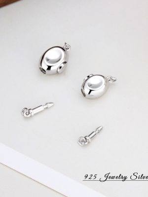 925 sterling silver press type gold ingot pearl buckle necklace bracelet perfume bottle organ buckle buckle beaded DIY accessories batch