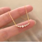 S925 Silver Plated 18K Gold Raib Diamond Smile Necklace Korean Ins Simple All-match Exquisite Clavicle Chain Sweet and Fresh