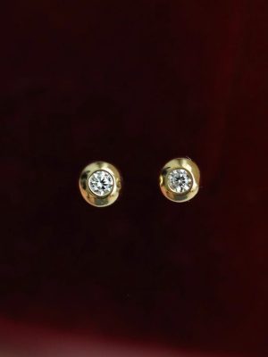 Small and Exquisite Earrings 925 Silver Plated 18K Gold Cute Small Bulb Elegant All-match Simple Zircon Earrings for Commuter