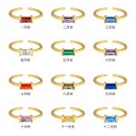 color: Gold Ring / size: January [Pomegranate Zirconium]]