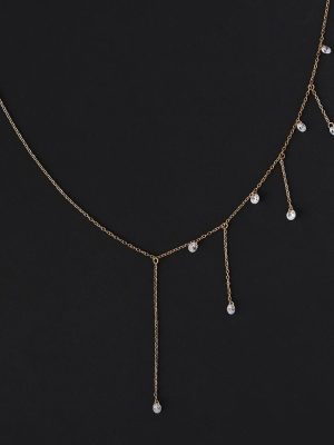 Starlight 925 Sterling Silver Plated 18K Gold High-grade Starry Tassel Hao Stone Necklace Women's Beautiful Neck Chain Clavicle Chain New
