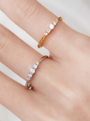 S925 All-Body Sterling Silver Light Luxury Diamond Fine Flash Gradient Rai Diamond Ring Personalized All-Match Commuter Simple Flash
