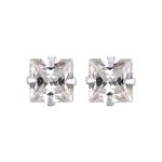 color: Square Stud Earrings [Silver]] / Style: 4mm