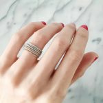 S925 Sterling Silver Plated 18K Gold Rai Diamond Full Diamond Rhythm Women's Exquisite Minimalist Light Luxury High Fashion All-match Ring