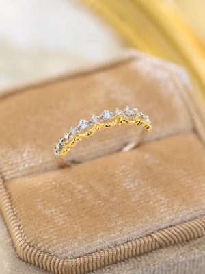 S925 Sterling Silver Diamond-encrusted Crown Hollow Lace Ring Women's Japanese Style Exquisite Light Luxury Fashion Simple Color-separated Ring