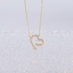 S925 Sterling Silver Plated 14K Gold Love Necklace Women's Heart-shaped Light Luxury Diamond Clavicle Chain Silver Ornaments Ouni Na