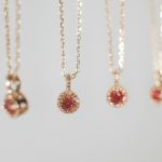 Red Rose 925 Sterling Silver Plated 18K Gold Retro Red Zircon Pendant Necklace Single Diamond Simple All-Match Elegant