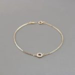 [Satisfactory] S925 Sterling Silver Plated 18K Gold Full Diamond Circle Bracelet Simple ins Cold Style Geometric Bracelet