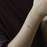 Crescent Bay 925 Sterling Silver Plated 14K Gold Bracelet Gloss Small Crescent Moon All-match Extremely Fine Bracelet Women's Bracelet Ouni Na