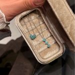 One Two-Wearing S925 Sterling Silver Gold Plated Paraiba Love Necklace Female Four-leaf Clover Blue Floral Clavicle Chain HME