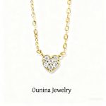 S925 Sterling Silver Plated 14K Gold Super Mini Diamond-encrusted Love All-match Shiny Collarbone Chain Ultra-fine Simple Necklace Ouni Na