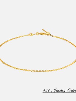 925 Sterling Silver Simple Adjustable Plain Chain DIY Necklace Bracelet with Universal Chain All-match Cross Chain Bracelet Wholesale
