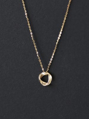 S925 Sterling Silver Gold-plated Necklace Women's Mobius Elegant All-match Pendant Beautiful Simple Clavicle Chain HME