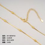 color: Bean knot snake bone chain (40+5cm) / Style: white gold