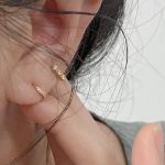 Full-body 925 silver plated 18K gold arc row drill ear ring ear buckle women's cold sleep without picking ear holes