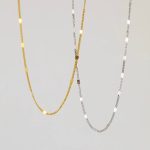 Sparkling 925 Sterling Silver Plated 18K Gold Super Shiny Pieces Necklace French Entry Luxury Plain Chain Design Clavicle Chain
