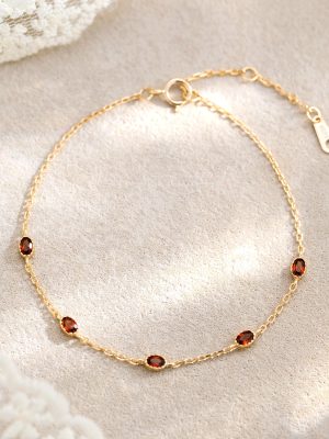 S925 Sterling Silver Natural Crystal Exquisite Bracelet Light Luxury Japanese All-match Stacked Wear Bracelet Design Jewelry Wholesale