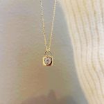 S925 Sterling Silver Plated 14K Gold Smart Love Lock Necklace Women's Light Luxury High-end Light Luxury Clavicle Chain Ouni Na