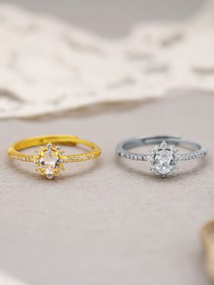 S925 sterling silver inlaid four-claw single-row diamond ring full-diamond retro simple light luxury Joker ring factory direct sales