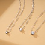 color: white gold / Style: Four claw zircon necklace [3mm]]